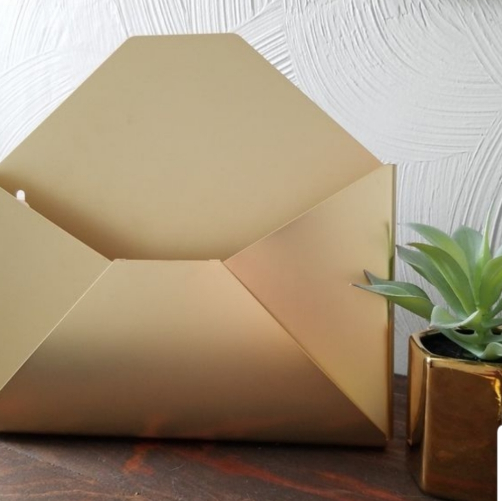 Gold Metal Envelope Wall Mount